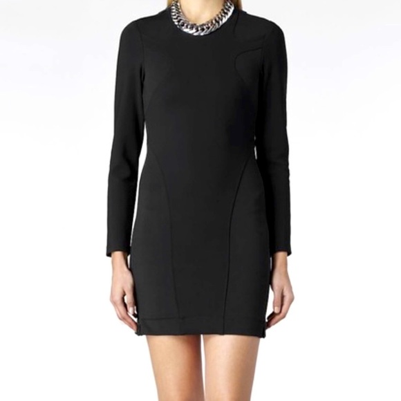Allsaints all saints ESSI long sleeve zipper Dress black